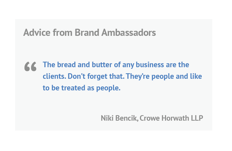 quote from Niki Bencik from Crowe Horwath LLP