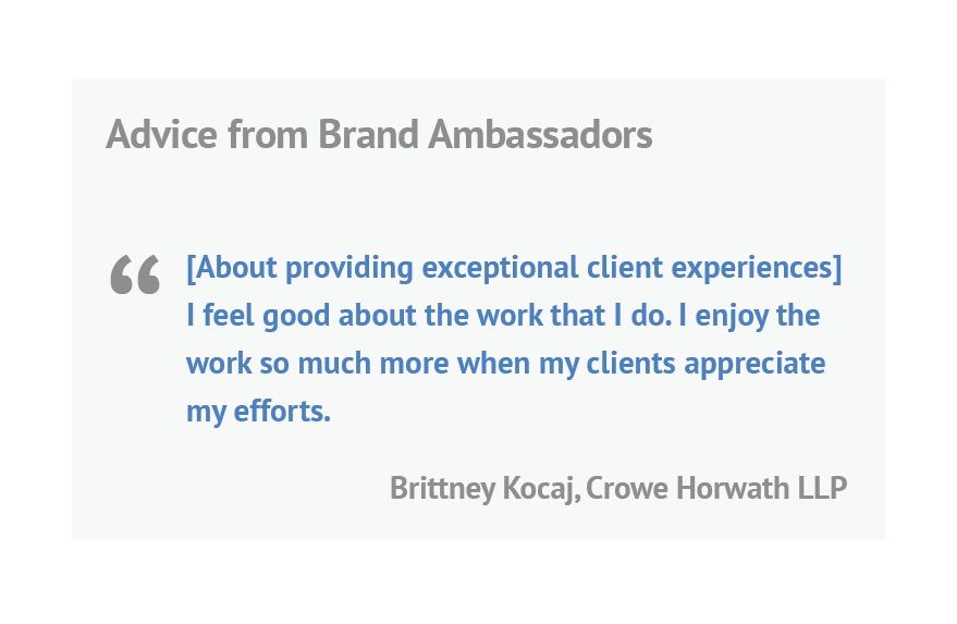 quote from Brittney Kocaj from Crowe Horwath LLP