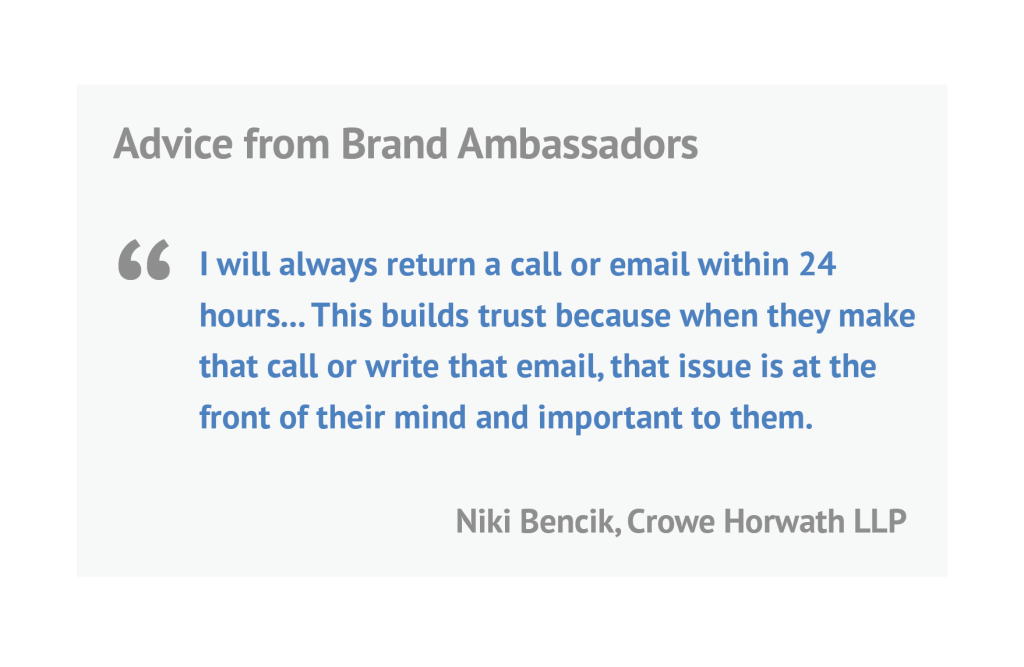 Niki Bencik quote from Crowe Horwath LLP